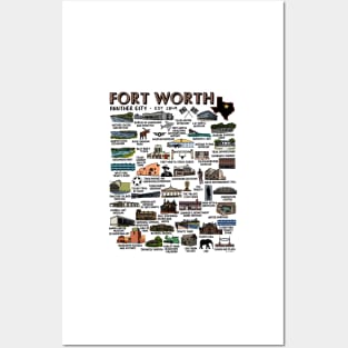 Fort Worth Map Art Posters and Art